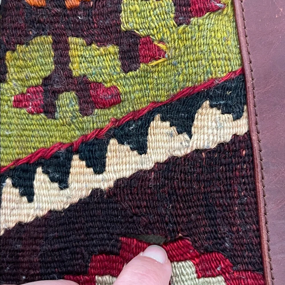Vintage Turkish Kilim Leather Bag Boho